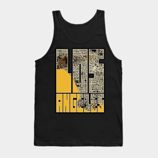 Los Angeles, California, USA City Map Typography - Pastel Tank Top